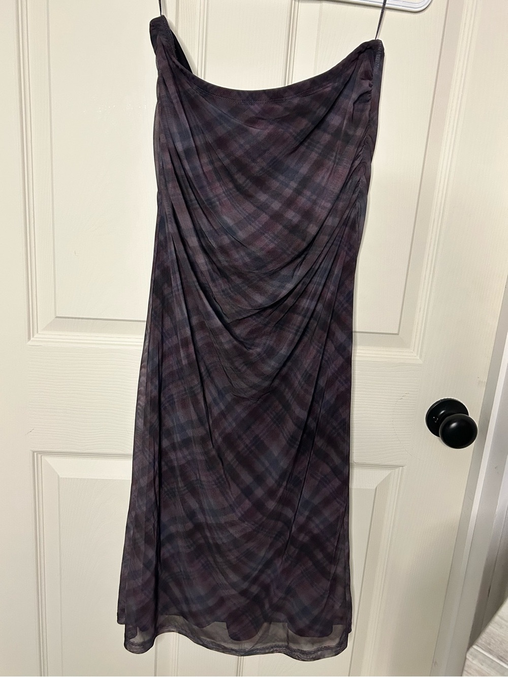 Primark Draped Plaid skirt in Plum and Gray